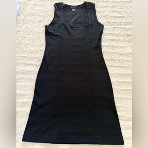 Boston Proper Elegant Black Sleeveless Midi Dress
